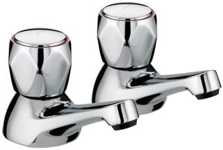 Bristan Value Club 3/4 Bath Taps with No Heads - VAC 3/4 C NH - VAC3/4CNH